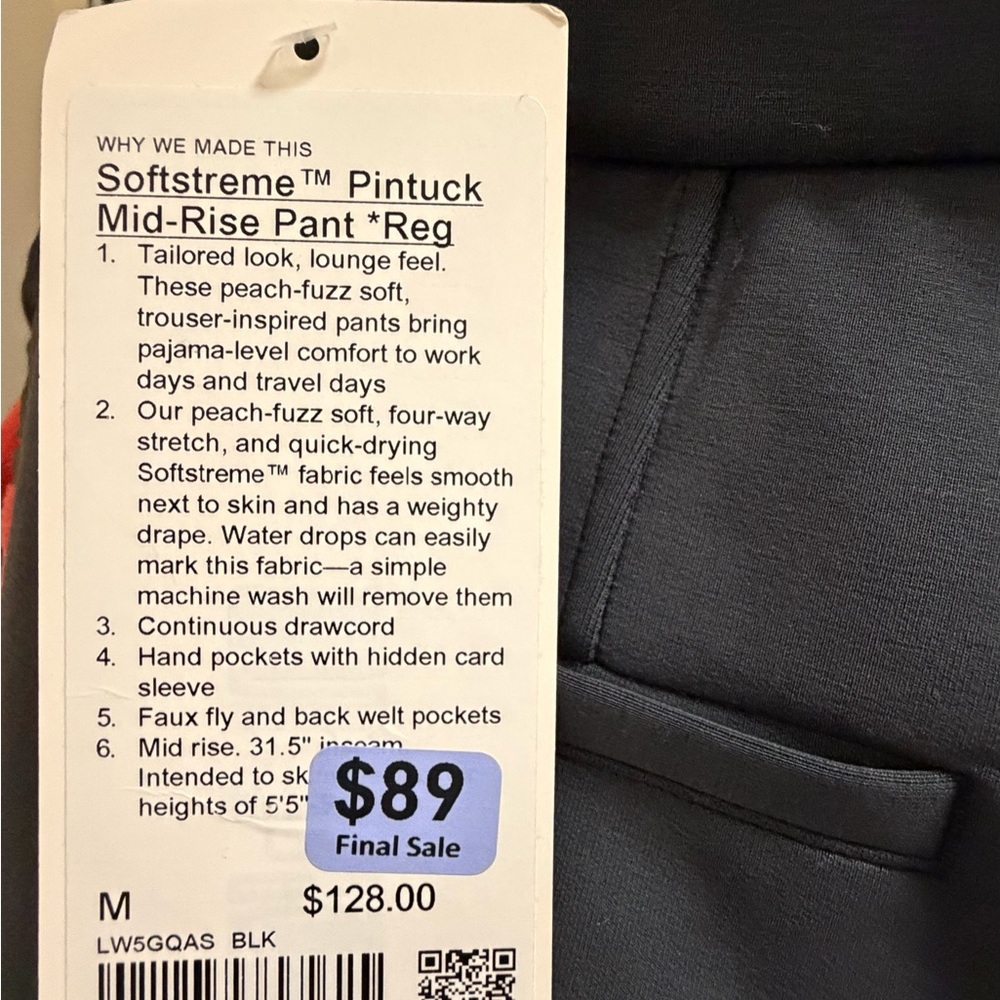 Lululemon Athletica Softstreme Black Men's Pants